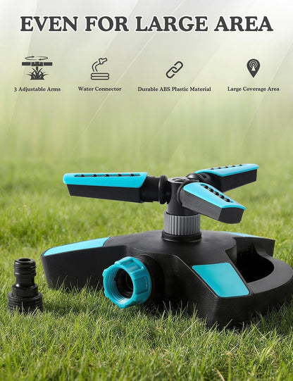 Rotating Sprinkler for Yard, Lawn Water Sprinkler for Kids, Blue