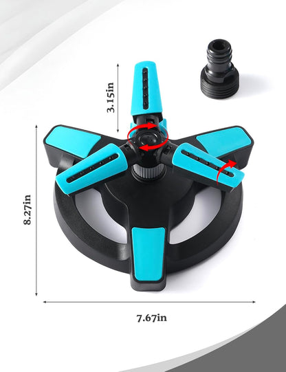 Rotating Sprinkler for Yard, Lawn Water Sprinkler for Kids, Blue