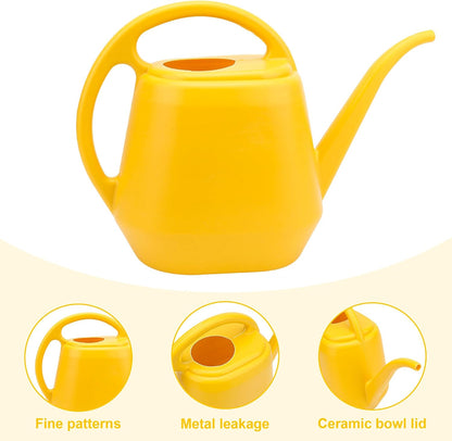 1Gal Yellow Plastic Watering Can Long Spout Indoor Greenhouse Plant