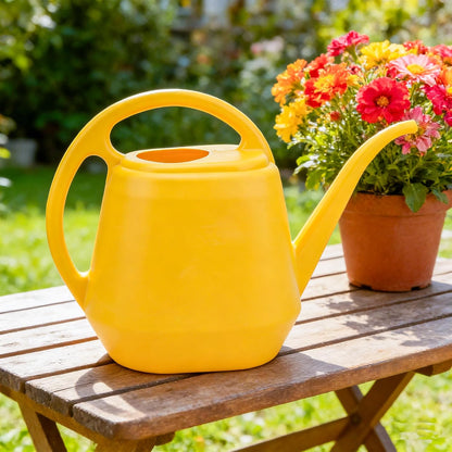 1Gal Yellow Plastic Watering Can Long Spout Indoor Greenhouse Plant