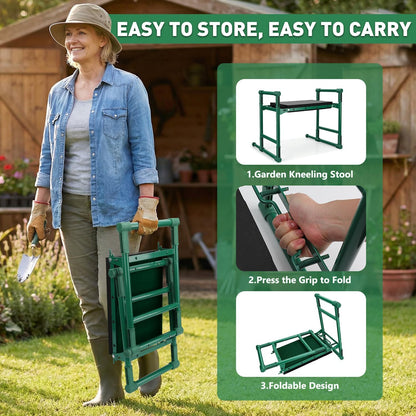 Garden Kneeler and Seat for Seniors – Heavy Duty Anti-Tip Gardening Stool