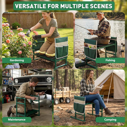 Garden Kneeler and Seat for Seniors – Heavy Duty Anti-Tip Gardening Stool