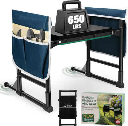 Garden Kneeler and Seat for Seniors – Heavy Duty Anti-Tip Gardening Stool