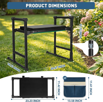 Garden Kneeler and Seat for Seniors – Heavy Duty Anti-Tip Gardening Stool