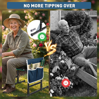 Garden Kneeler and Seat for Seniors – Heavy Duty Anti-Tip Gardening Stool