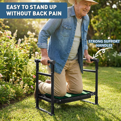 Garden Kneeler and Seat for Seniors – Heavy Duty Anti-Tip Gardening Stool