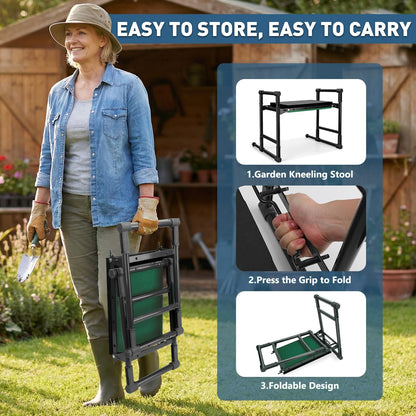Garden Kneeler and Seat for Seniors – Heavy Duty Anti-Tip Gardening Stool