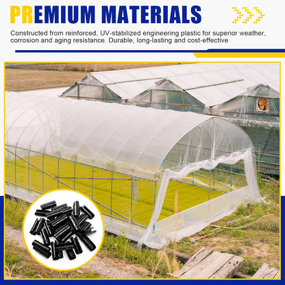 100 Pcs 1-1/4 Inch Greenhouse Clips, 32mm Black Plastic Clamp Garden Buildings Frame Snap PVC Pipe Tube Clips for Greenhouse Films Sunshade Nets Row Covers Shelters Fixing, Farming, Gardening