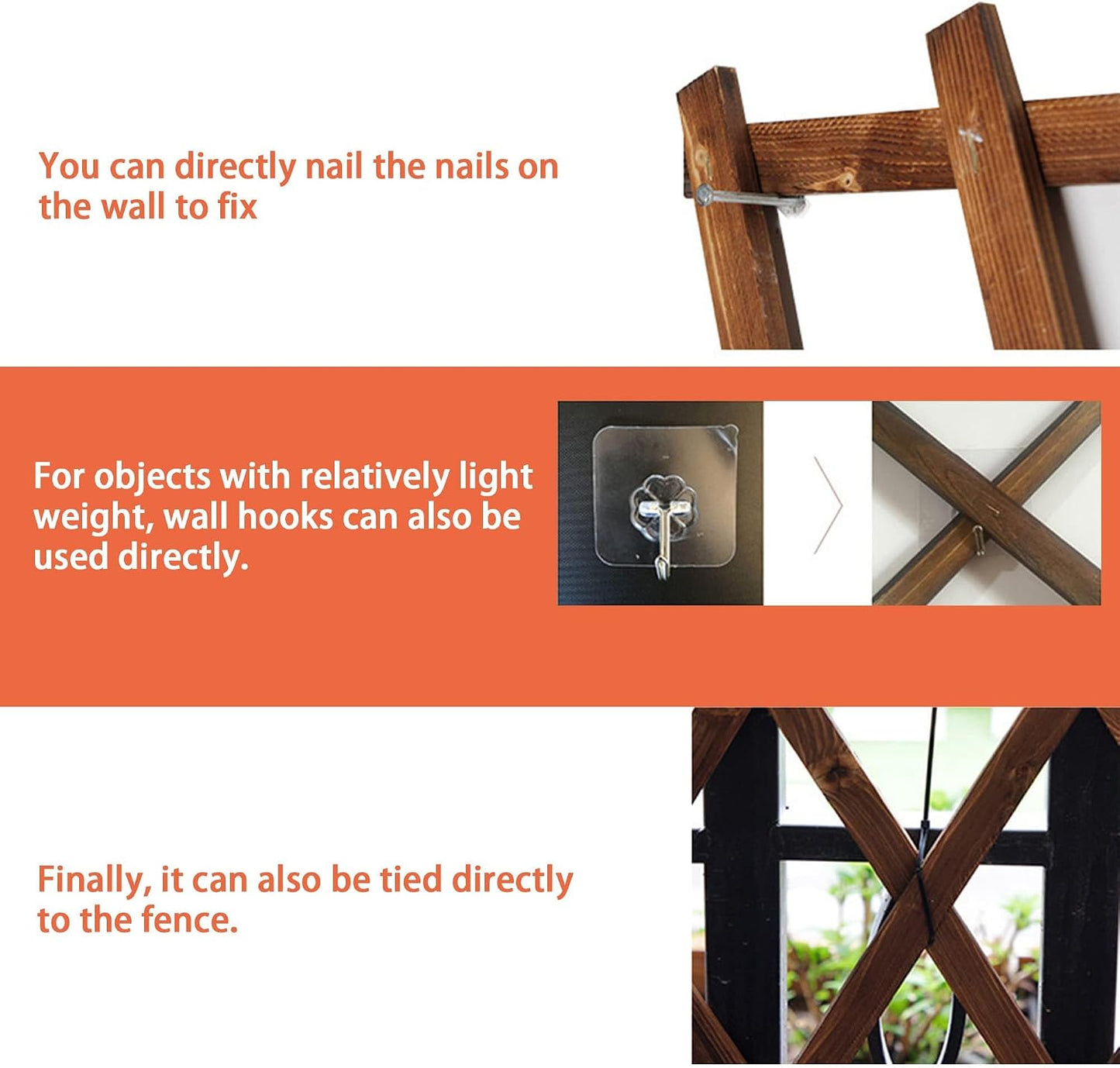 Extensible Natural Garden Wooden Fence Lattice, 75"x11.8", 2Pack