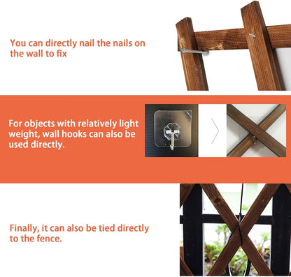 Extensible Natural Garden Wooden Fence Lattice, 75"x11.8", 2Pack