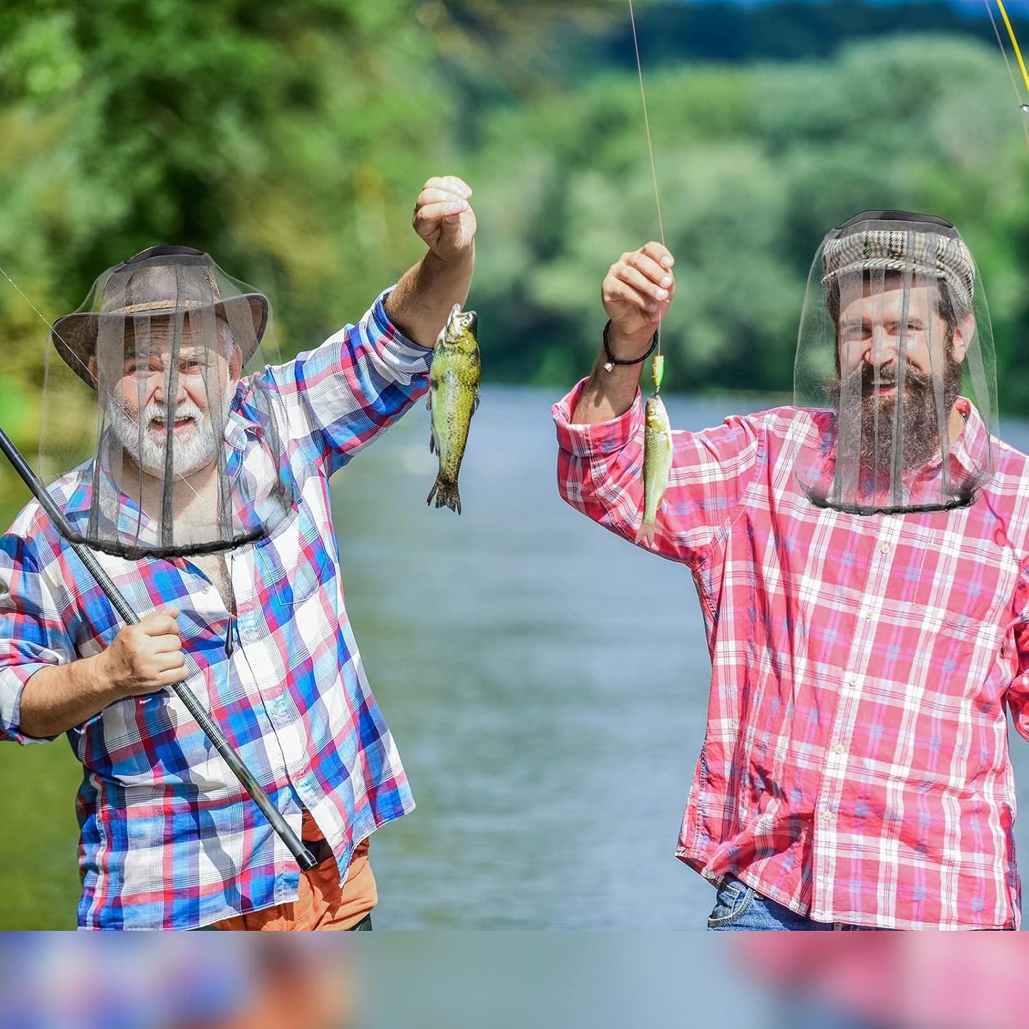 12 Pcs Mosquito Net Hat Face Netting Head Mesh Face Fly Netting Hood Protecting Sun and Fishing Hat Net for Men Women(Gray)