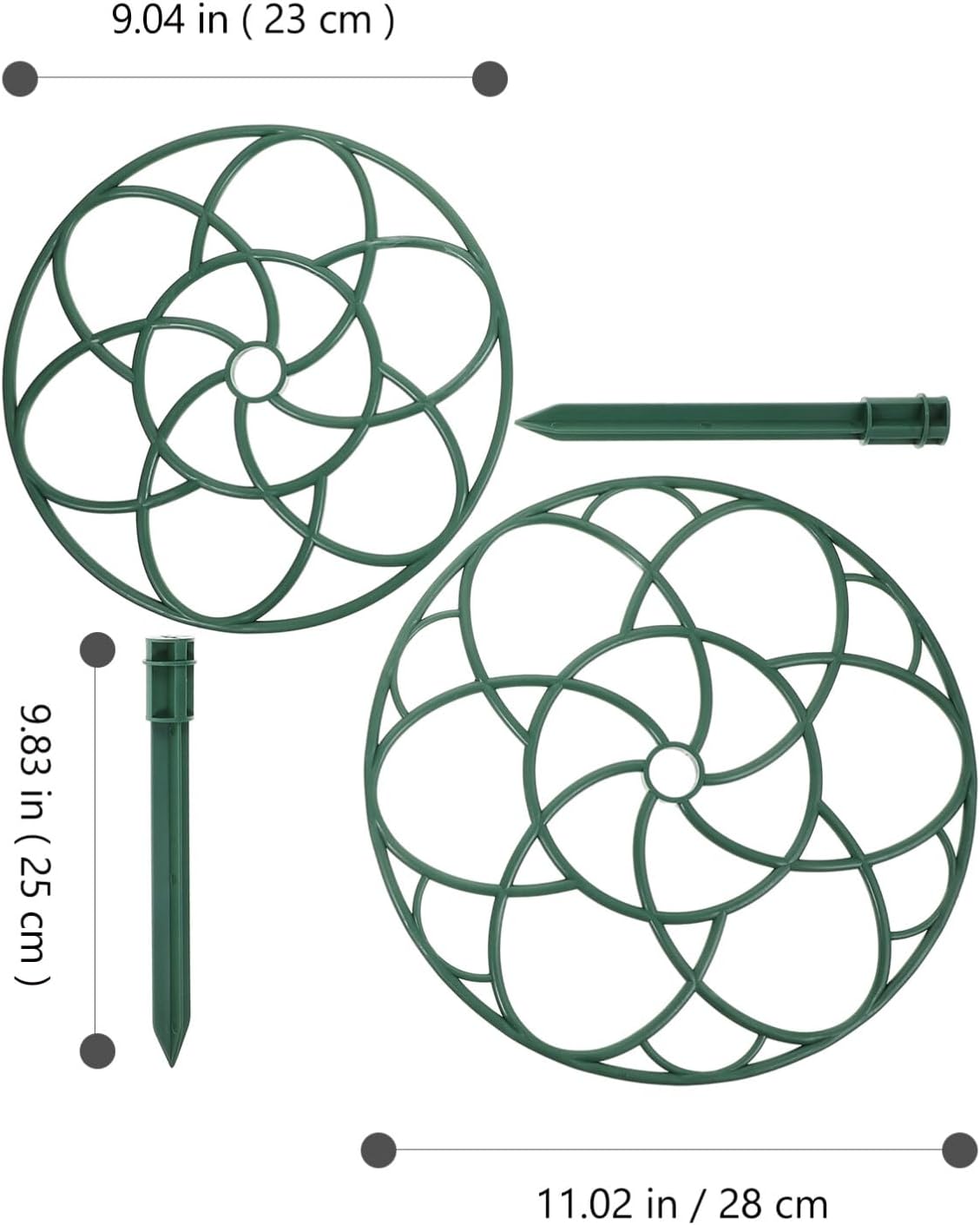 Flower Support Rack 2 Pack Sunflower Cage Lollipop Trellis for Climbing Plants PPE Plant Support Structure 11.02 X 11.02 X 9.84 in Easy Install Garden Plant Shape Rack