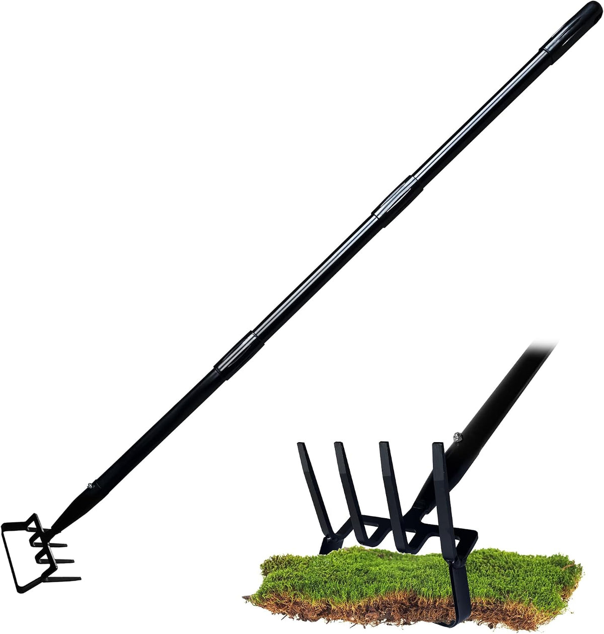 8-Tines Rake and Stirrup Hoe - Stainless Steel Cultivator for Gardening