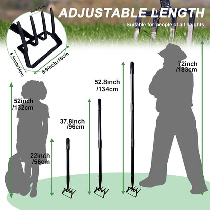 8-Tines Rake and Stirrup Hoe - Stainless Steel Cultivator for Gardening