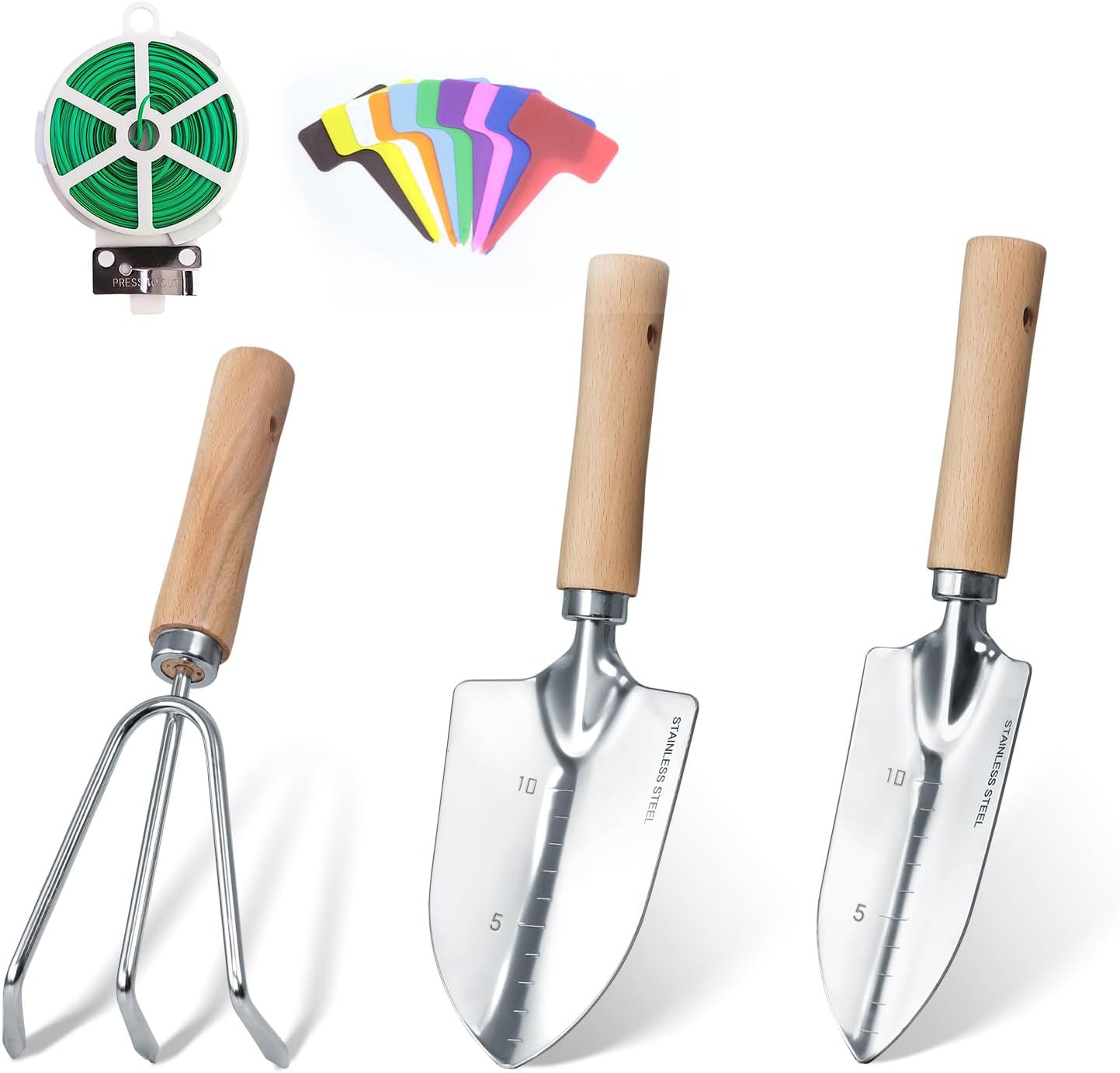 Gardening Tools 10-Piece Heavy Duty Stainless Steel Hand Tools with Durable Garden Tools Storage Tote,Rust-Proof Garden Tool Set, Ideal Gardening Gifts for Women Yellow Floral Pattern Design