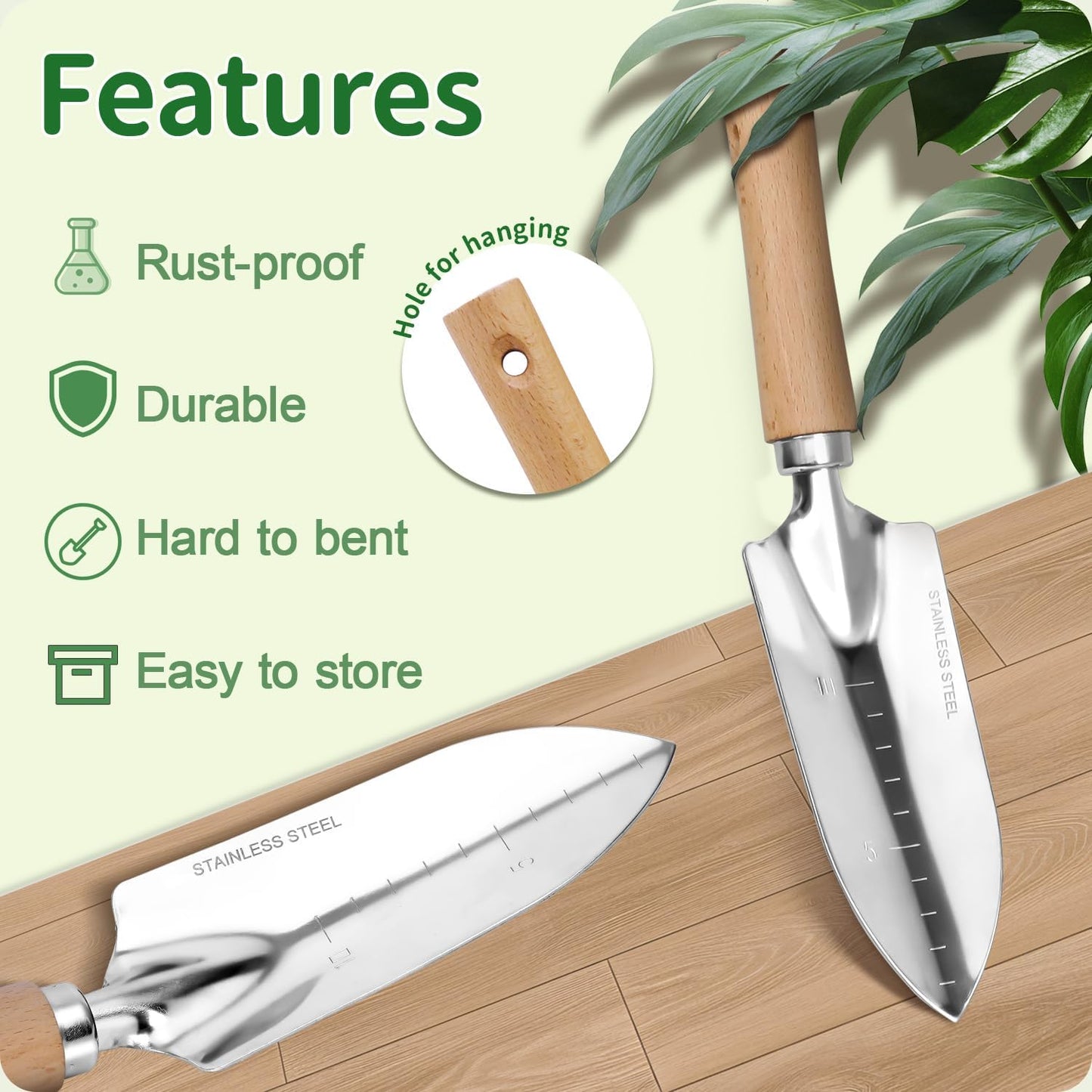 Gardening Tools 10-Piece Heavy Duty Stainless Steel Hand Tools with Durable Garden Tools Storage Tote,Rust-Proof Garden Tool Set, Ideal Gardening Gifts for Women Yellow Floral Pattern Design