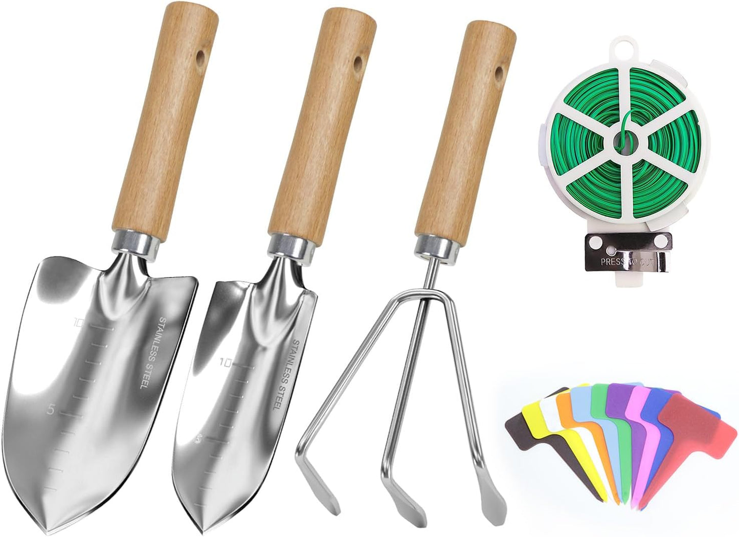 Gardening Tools 10-Piece Heavy Duty Stainless Steel Hand Tools with Durable Garden Tools Storage Tote,Rust-Proof Garden Tool Set, Ideal Gardening Gifts for Women Yellow Floral Pattern Design
