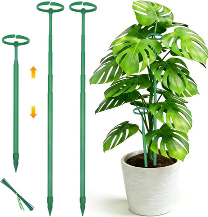 Telescoping Monstera Plant Stakes, 12.5-48.4IN Indoor Plant Support- 3Pack