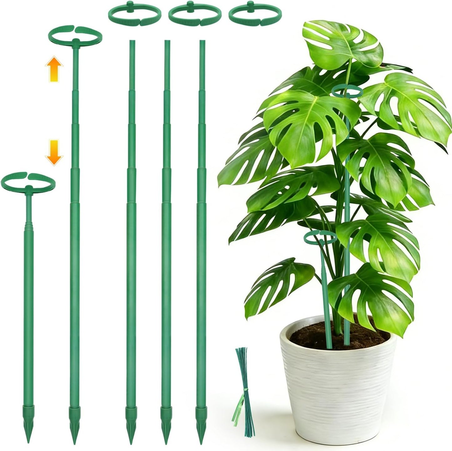 Telescoping Monstera Plant Stakes, 12.5-48.4IN Indoor Plant Support- 3Pack