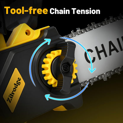 8 Inch/ 10 Inch Electric Pole Saws for Tree Trimming & Mini Chainsaw 4-IN-1, Cordless Pole Saw Battery Powered, Chain Saw with Extension Pole, Total Reach of Max 15ft, Limb Branch Cutter Pruner
