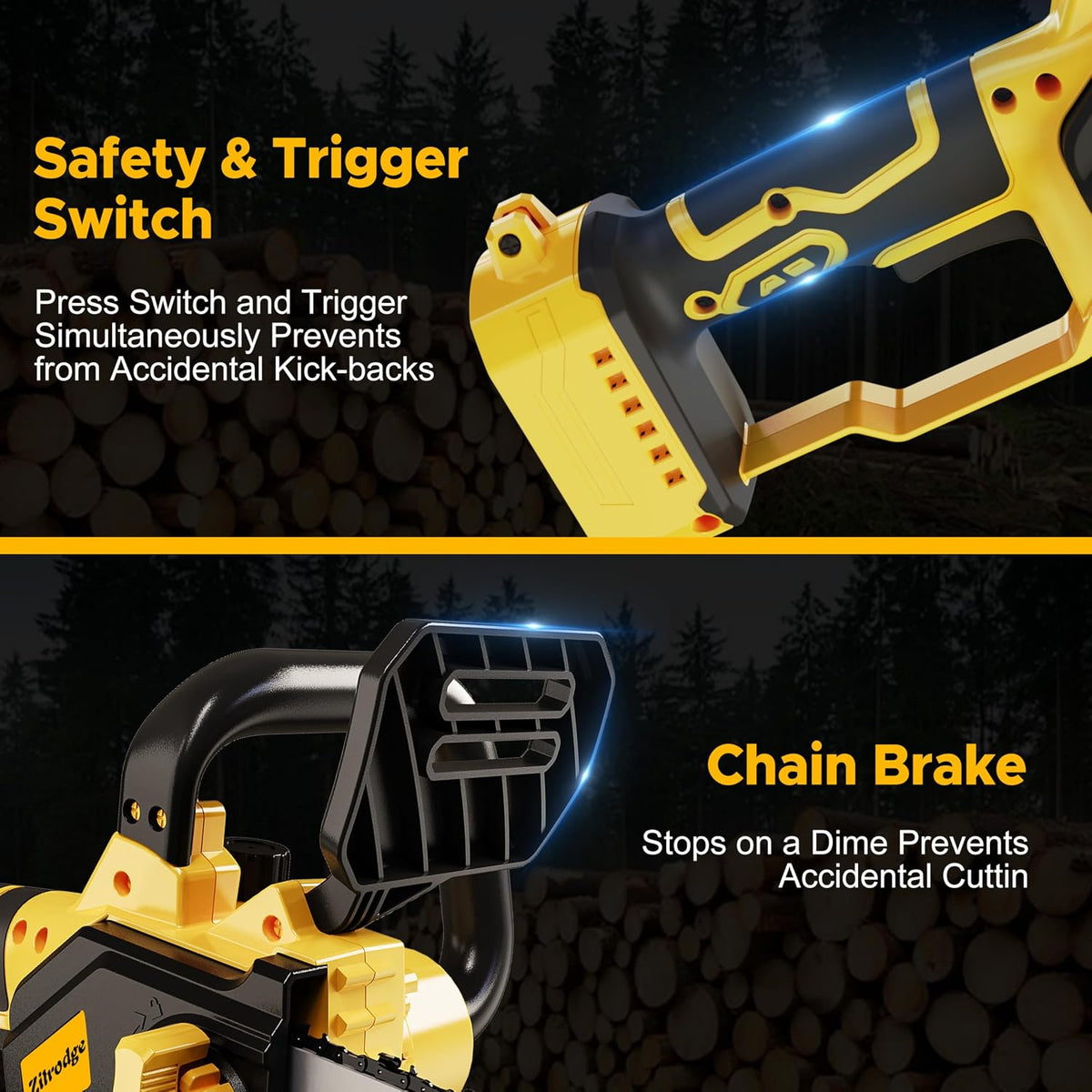 8 Inch/ 10 Inch Electric Pole Saws for Tree Trimming & Mini Chainsaw 4-IN-1, Cordless Pole Saw Battery Powered, Chain Saw with Extension Pole, Total Reach of Max 15ft, Limb Branch Cutter Pruner