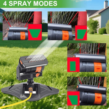 Adjustable Oscillating Sprinkler Wide Coverage, 16-Nozzle Oscillating Water Sprinkler with Large Base, 360° Turbo Orbit Mist Sprinklers System for Lawn Yard (Sprinkler)