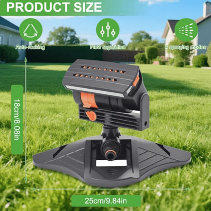 Adjustable Oscillating Sprinkler Wide Coverage, 16-Nozzle Oscillating Water Sprinkler with Large Base, 360° Turbo Orbit Mist Sprinklers System for Lawn Yard (Sprinkler)