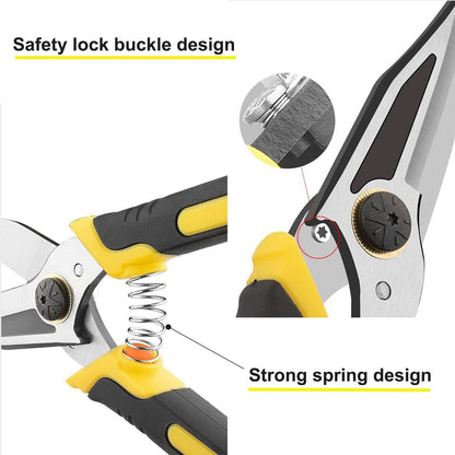 8 Inch Aviation Tin Snips, Heavy Duty Metal Cutter