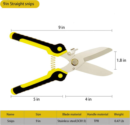 8 Inch Aviation Tin Snips, Heavy Duty Metal Cutter