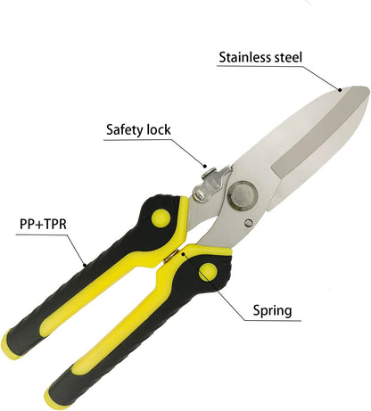 8 Inch Aviation Tin Snips, Heavy Duty Metal Cutter