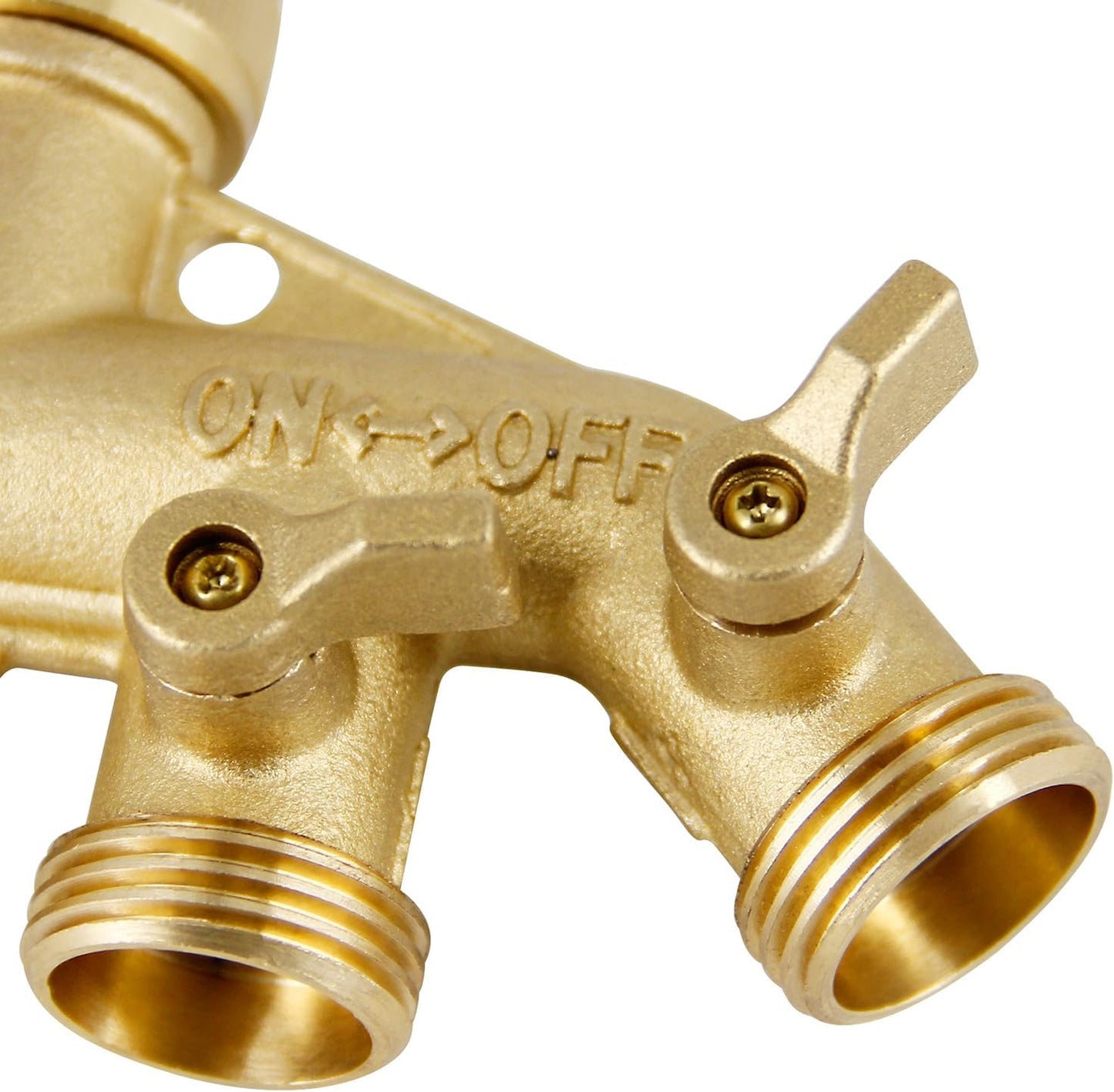 Triumpeek 4 Way Brass Hose Splitter, 3/4 Inch