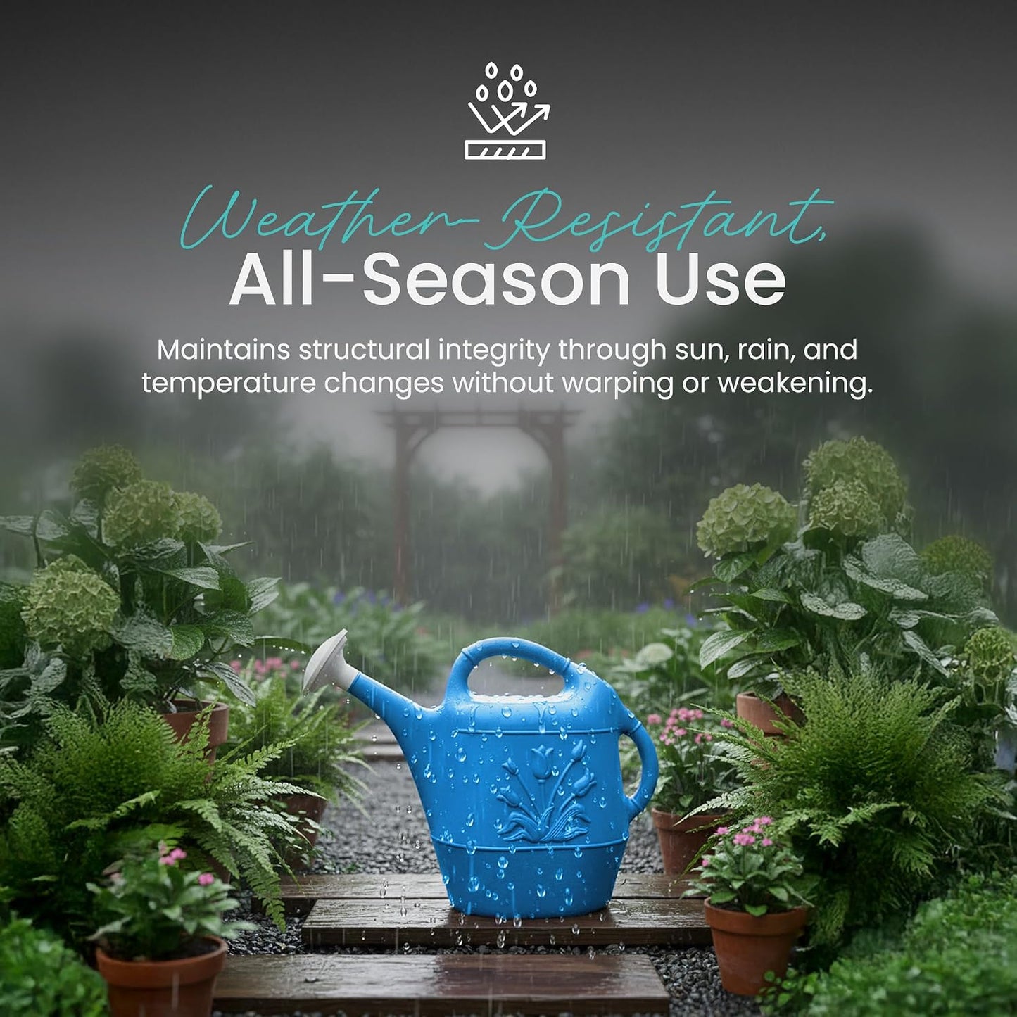 Union Products 63066 2 Gallon Indoor/Outdoor Watering Can, Caribbean Blue