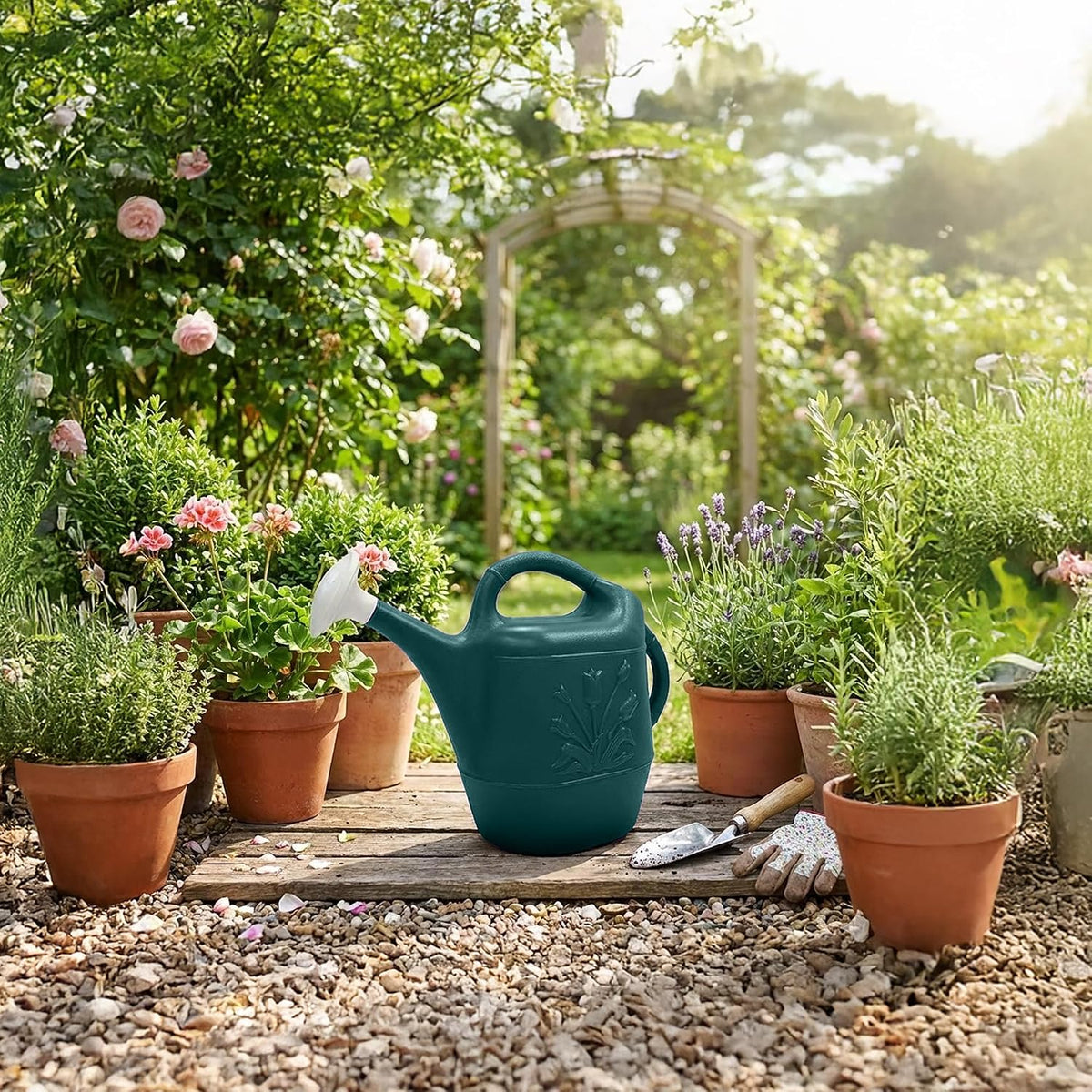 Union Products 63066 2 Gallon Indoor/Outdoor Watering Can, Caribbean Blue