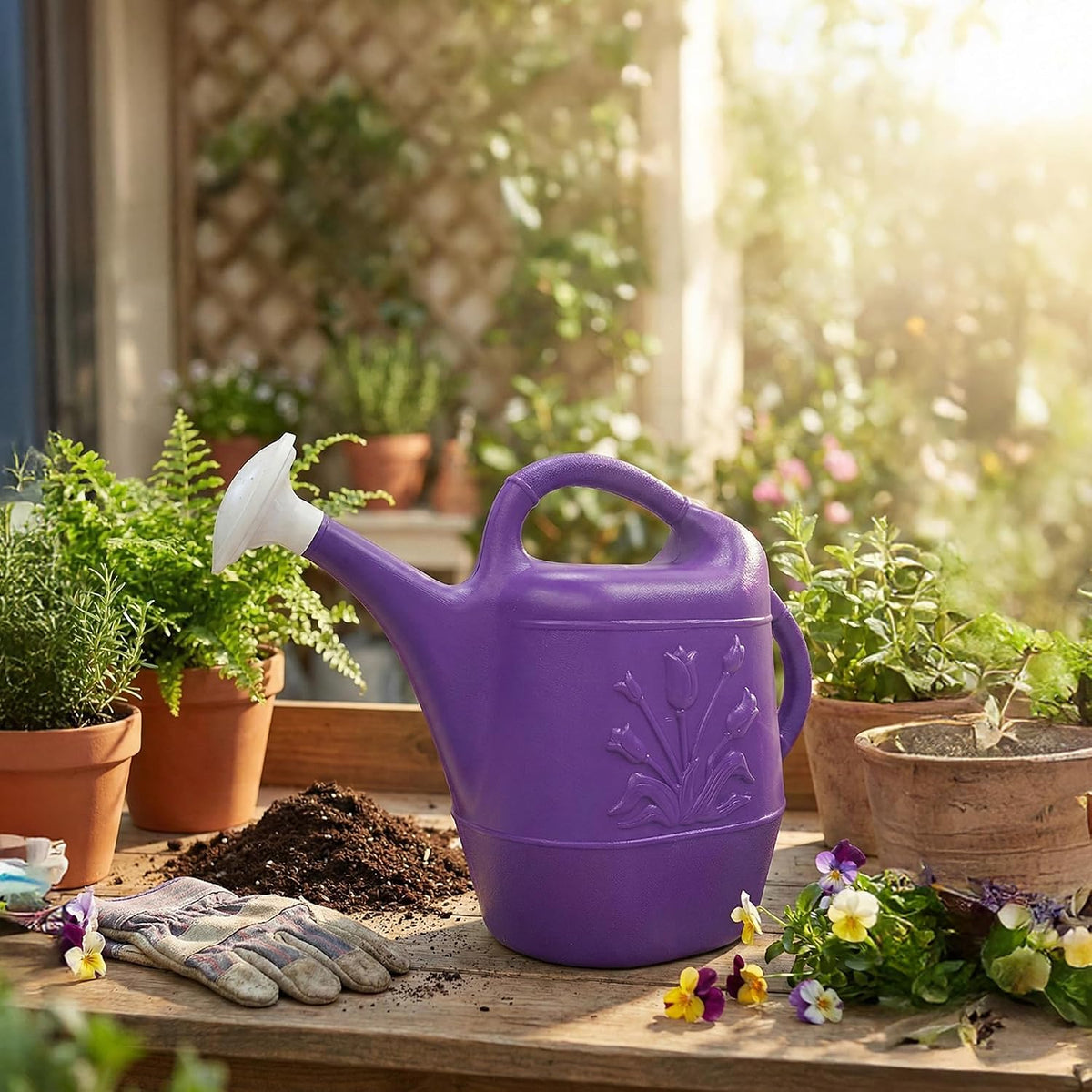 Union Products 63066 2 Gallon Indoor/Outdoor Watering Can, Caribbean Blue
