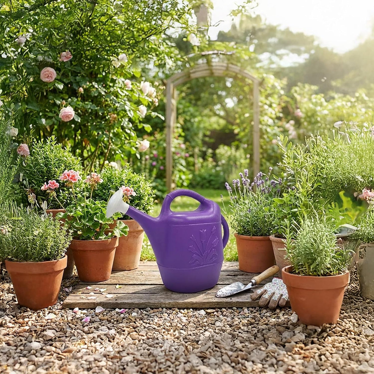 Union Products 63066 2 Gallon Indoor/Outdoor Watering Can, Caribbean Blue