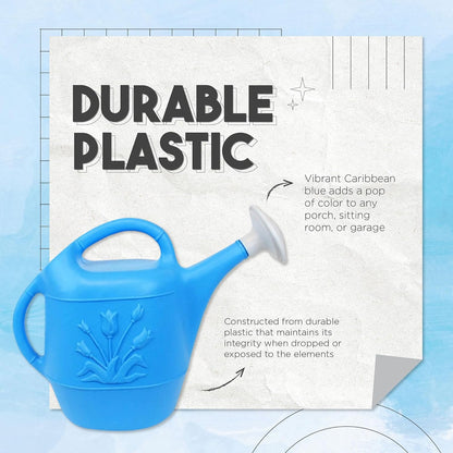 Union Products 63066 2 Gallon Indoor/Outdoor Watering Can, Caribbean Blue