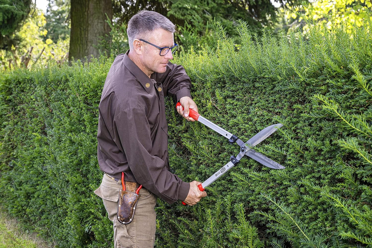 F250-63 Swiss Made Hedge Shears for Gardening – 25" Lightweight Precision Clippers for Shrub Trimming | Hedge Scissors | Trimmer Tool with Chromed Carbon Blades | I-Beam Handles