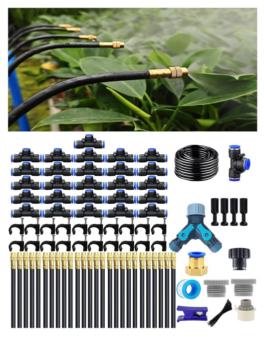 Drip Irrigation System,Automatic Garden Watering System, 360 Degree Adjustable Garden Sprinkler, High Output Mist Spray Nozzle for Potted Plants, Easy Connect & Rotating Head, Customizable Water Flow