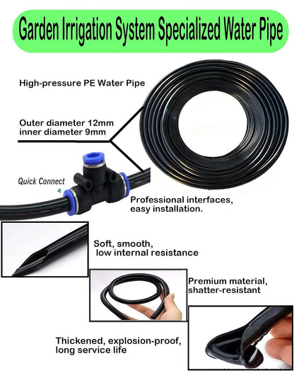 Drip Irrigation System,Automatic Garden Watering System, 360 Degree Adjustable Garden Sprinkler, High Output Mist Spray Nozzle for Potted Plants, Easy Connect & Rotating Head, Customizable Water Flow