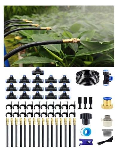 Drip Irrigation System,Automatic Garden Watering System, 360 Degree Adjustable Garden Sprinkler, High Output Mist Spray Nozzle for Potted Plants, Easy Connect & Rotating Head, Customizable Water Flow