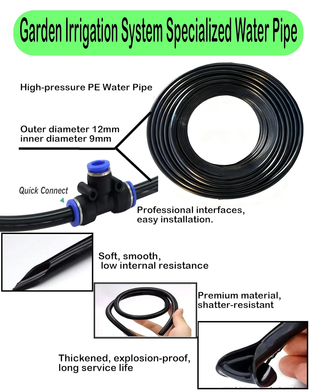 Drip Irrigation System,Automatic Garden Watering System, 360 Degree Adjustable Garden Sprinkler, High Output Mist Spray Nozzle for Potted Plants, Easy Connect & Rotating Head, Customizable Water Flow