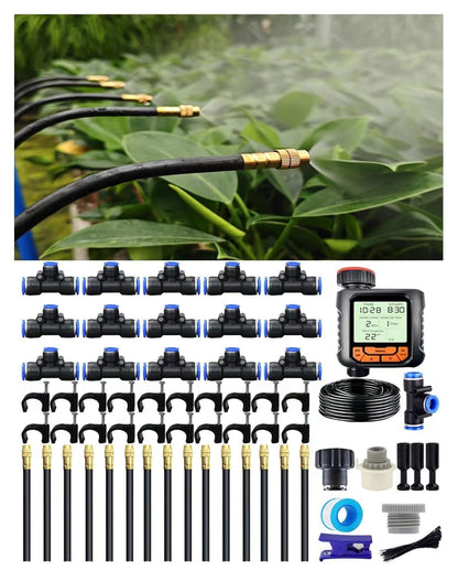 Drip Irrigation System,Automatic Garden Watering System, 360 Degree Adjustable Garden Sprinkler, High Output Mist Spray Nozzle for Potted Plants, Easy Connect & Rotating Head, Customizable Water Flow