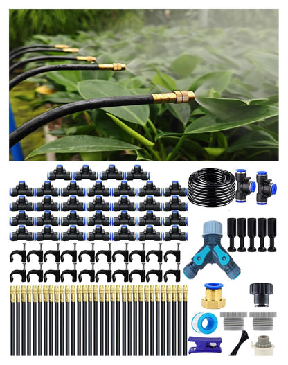 Drip Irrigation System,Automatic Garden Watering System, 360 Degree Adjustable Garden Sprinkler, High Output Mist Spray Nozzle for Potted Plants, Easy Connect & Rotating Head, Customizable Water Flow