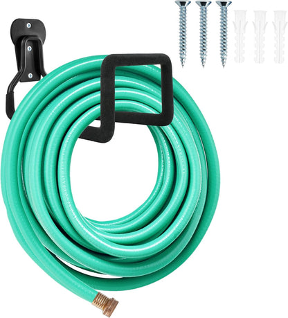 Heavy Duty Garden Hose Holder, Wall Mount Metal Hanger for Outside Yard