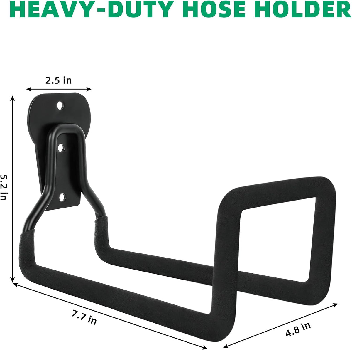 Heavy Duty Garden Hose Holder, Wall Mount Metal Hanger for Outside Yard
