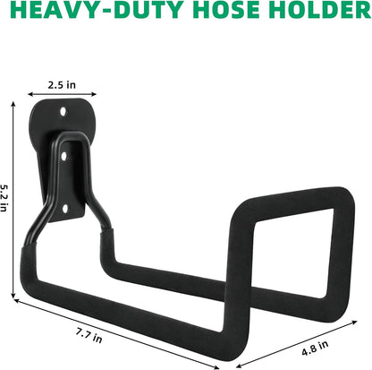 Heavy Duty Garden Hose Holder, Wall Mount Metal Hanger for Outside Yard