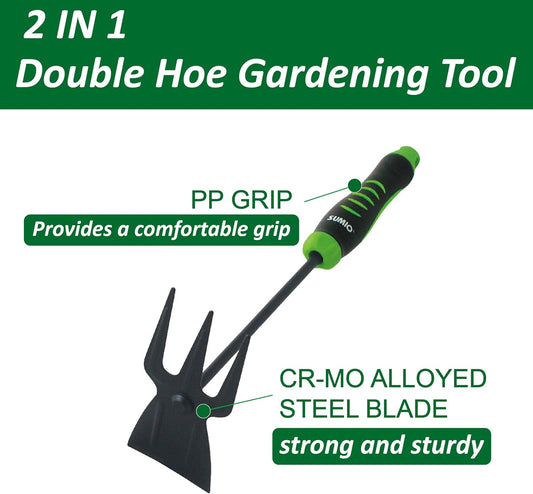 13.7" Alloy Steel Hoe and Cultivator - Lightweight Hand Tiller for Weeding, Digging, Loosening Soil, and Cultivation