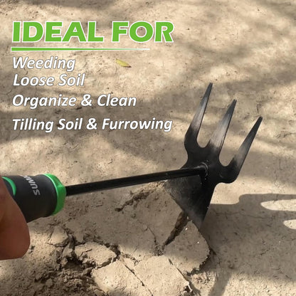 13.7" Alloy Steel Hoe and Cultivator - Lightweight Hand Tiller for Weeding, Digging, Loosening Soil, and Cultivation
