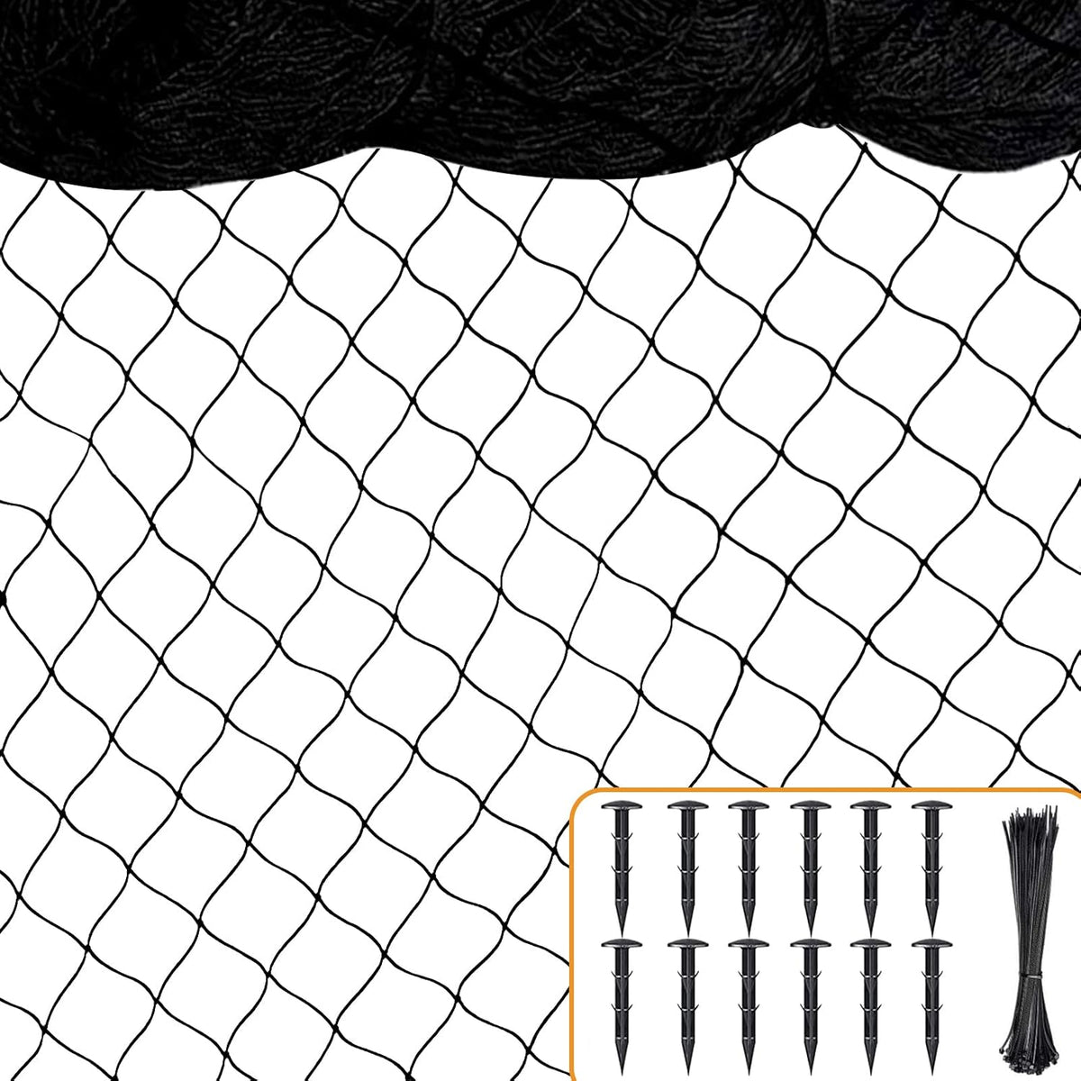 Bird Netting for Chicken Coop, 25'x50' with 2.4" Square Mesh