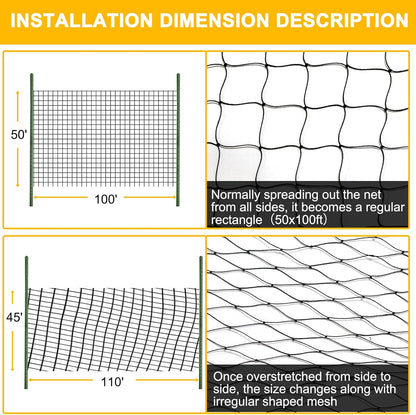 Bird Netting for Chicken Coop, 25'x50' with 2.4" Square Mesh